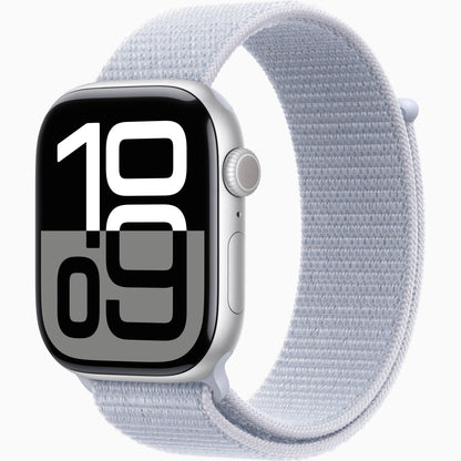 Watch Series 10 [46mm GPS] - Jet Black Aluminium with Ink Sport Loop | Advanced Fitness Tracker, ECG, Always-On Retina Display | Carbon Neutral, Sleek Design | 1-Year Warranty | Airpods Pro (Free Gift)